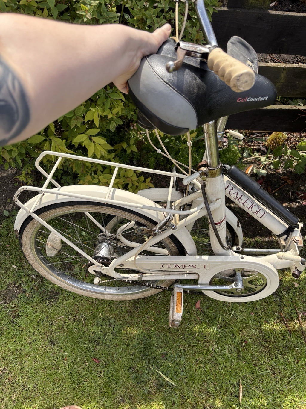 Raleigh Compact Vintage Folding Bike Bicycle Retro Cream White