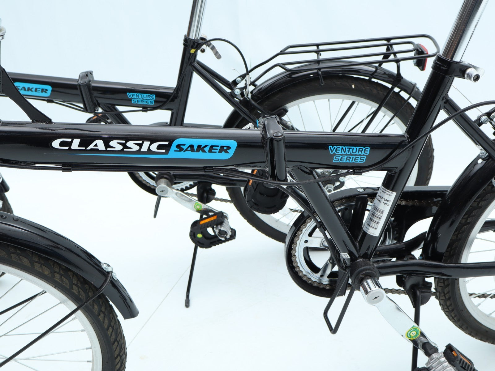 2 x Adults Black Classic Saker Folding Bike Venture Series 'Caravan / Motorhome'