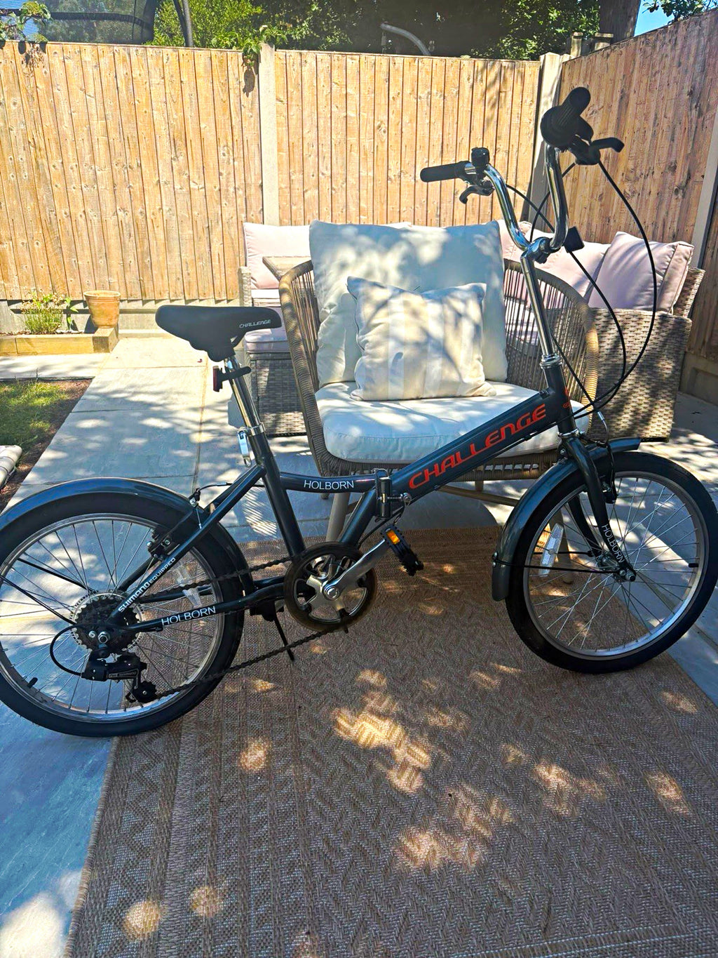Challenge Holborn 20in Folding Bike Grey/Orange V-Brakes BMX Bars 2024
