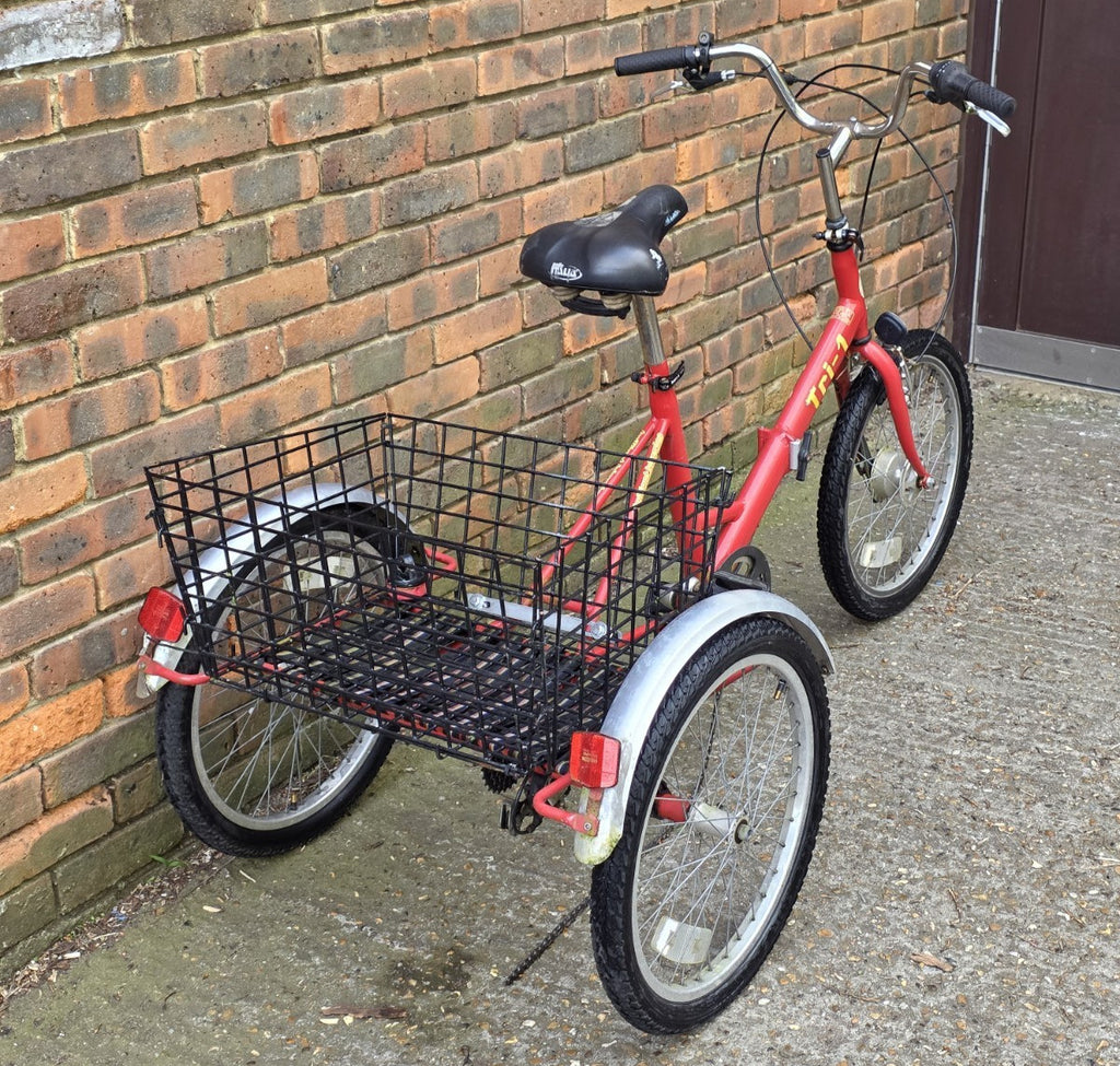 BRILLIANT BICYCLES TRI-1 FOLDABLE TRICYCLE BIKE (17" FRAME w/ 20" WHEELS) BASKET