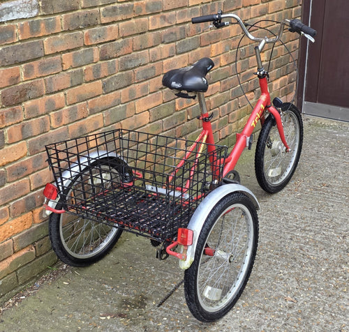 BRILLIANT BICYCLES TRI-1 FOLDABLE TRICYCLE BIKE (17" FRAME w/ 20" WHEELS) BASKET