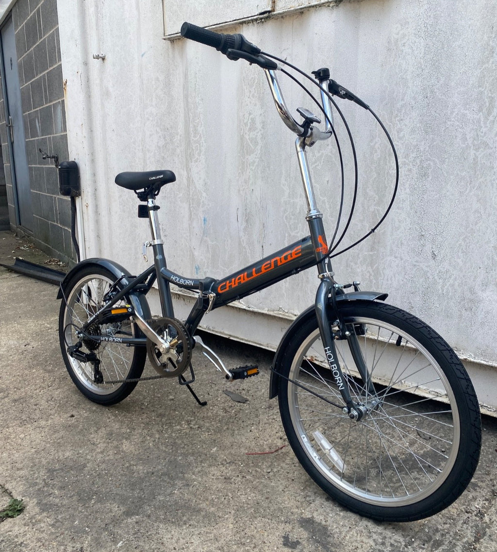 Challenge Holborn Folding Bicycle Black 20in Wheels Camping Commuting Bike New