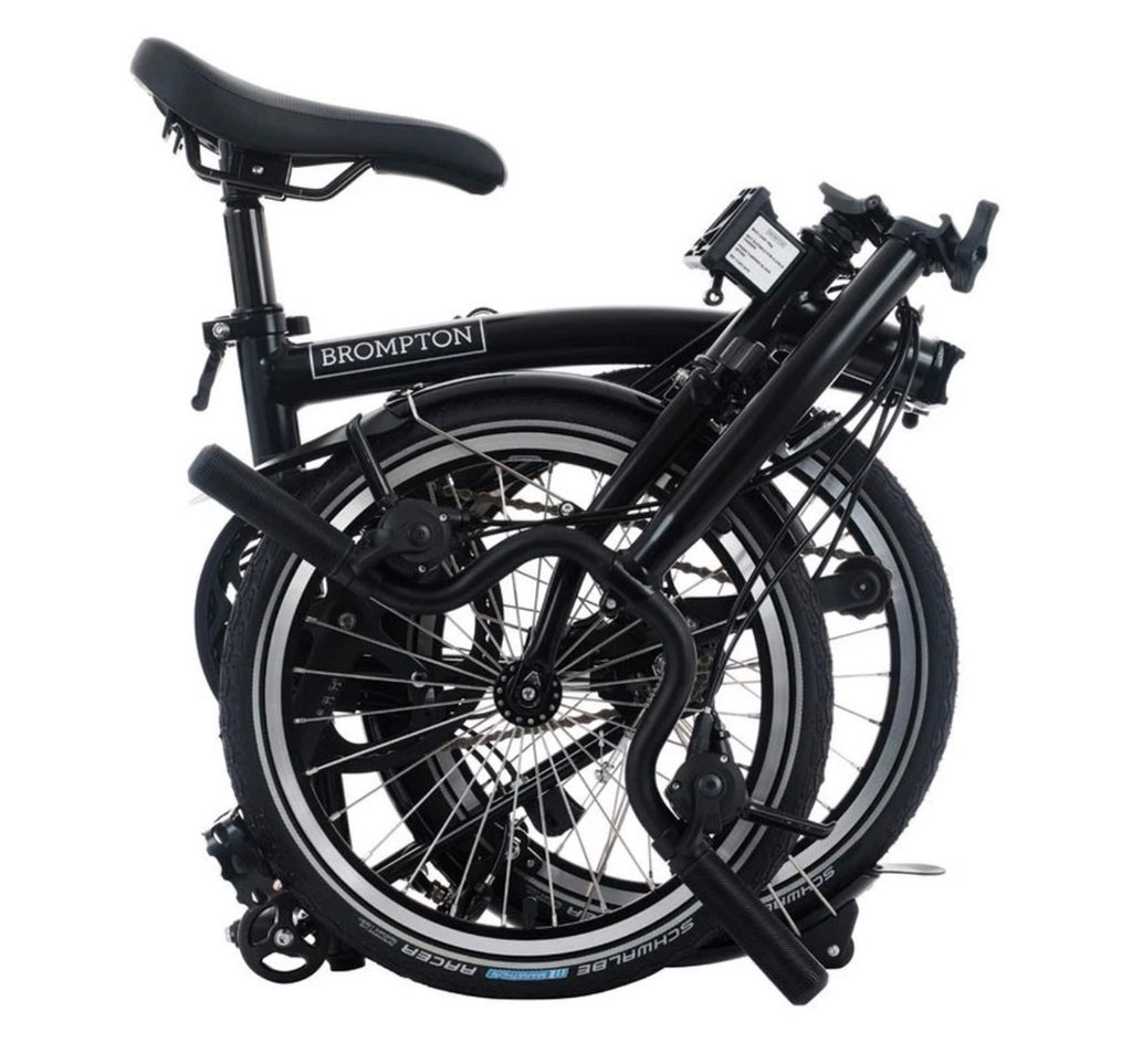 Brompton C Line 12-Speed Folding Bike Black Mid Bar Cycling Mens Womens