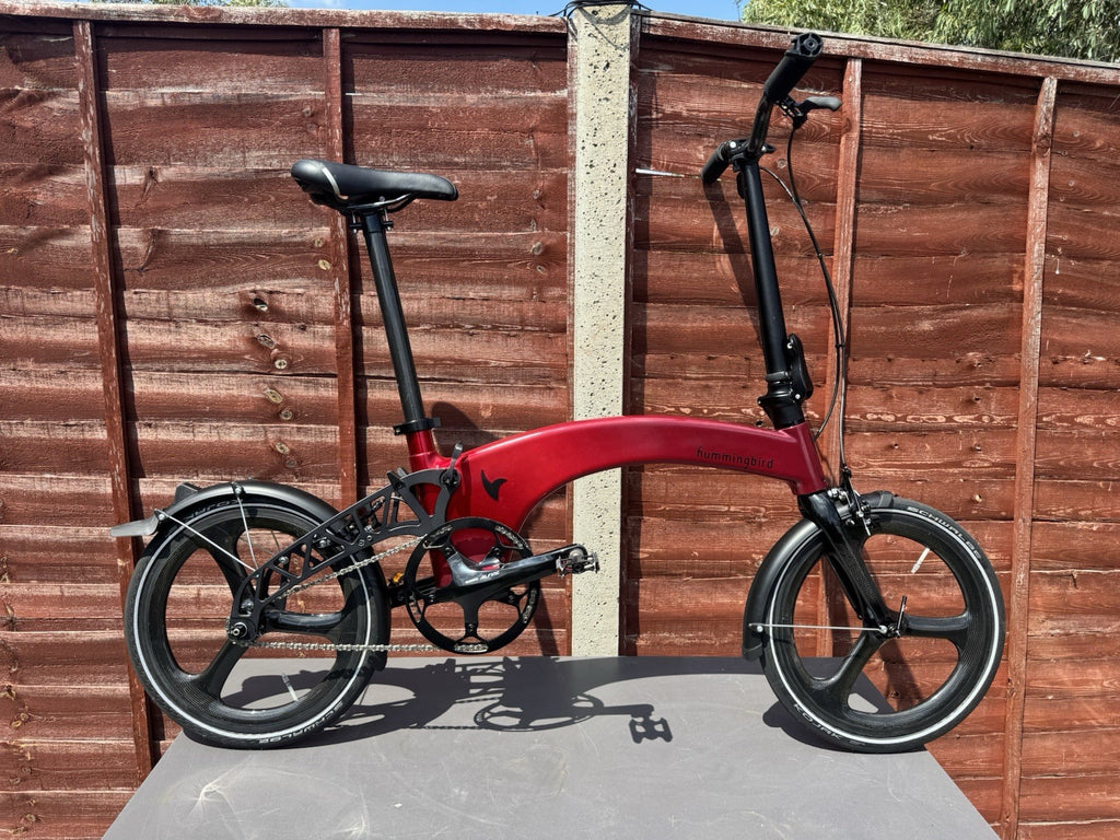 Hummingbird Prodrive Folding Bike Carbon Tri-Spokes mint condition+£174 CarryBag