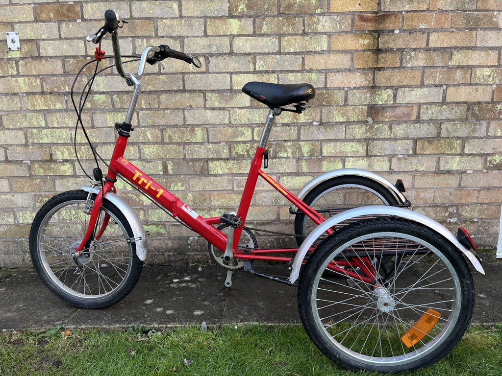 Adult Folding Pashley  Tricycle Tri-1 Red 17" frame, good condition
