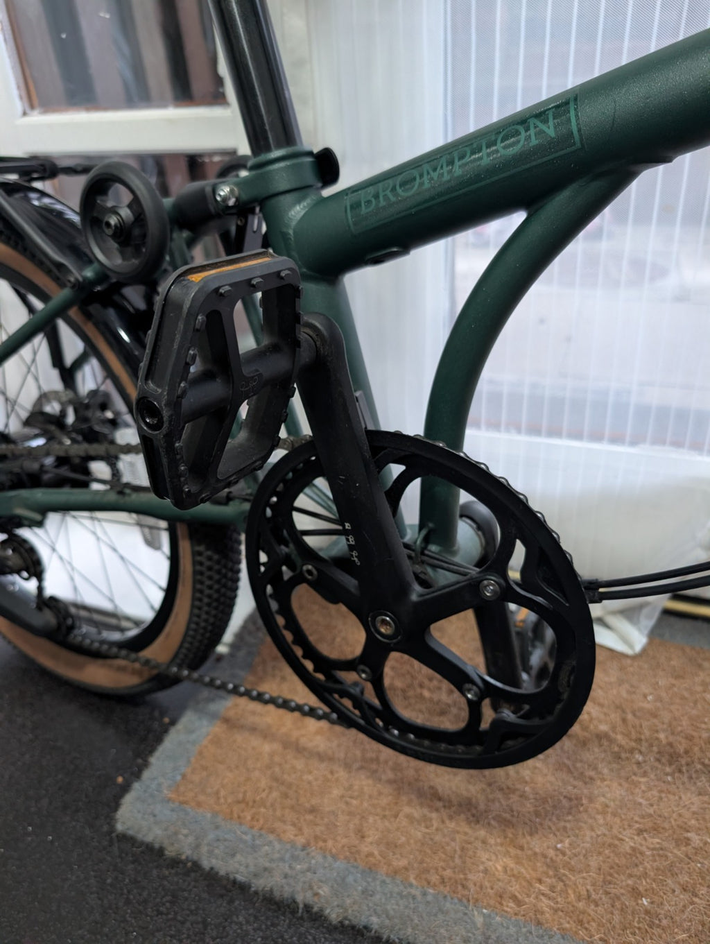 Brompton G Line with Optional Extras. 20" Rims, Green, 8-Speed, Rack, Mudguards