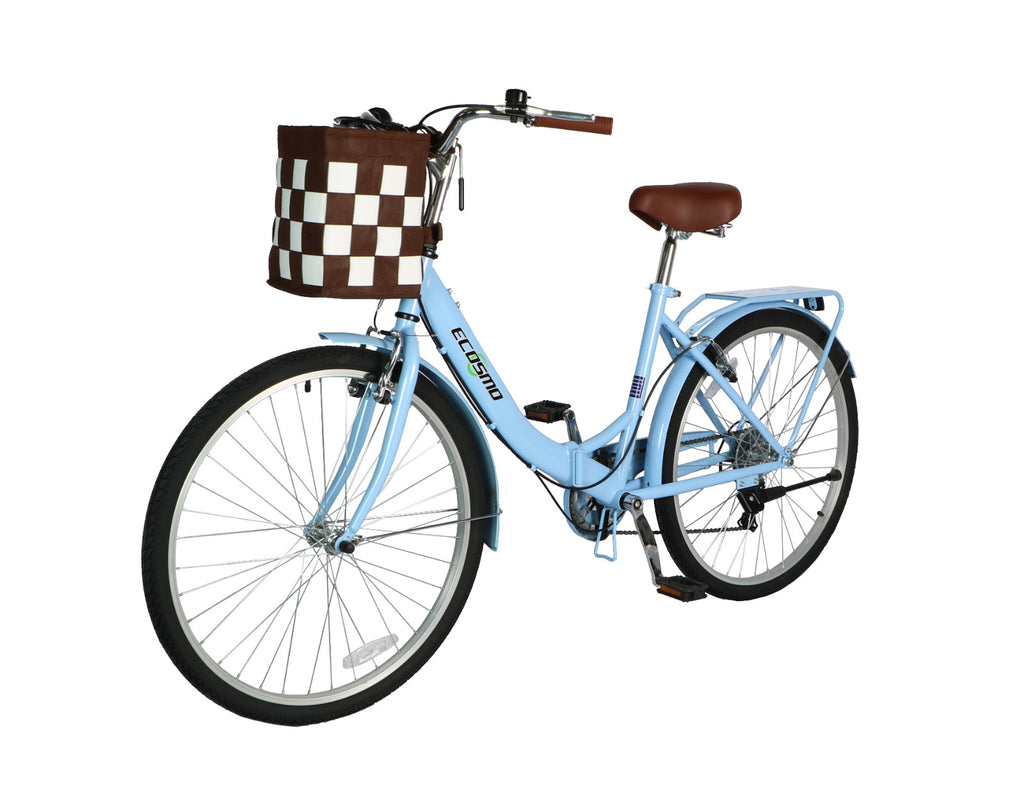 Ecosmo 26" Wheel Folding Ladies Women City Bicycle Bike 7 SP, 17" Frame -26LF08B