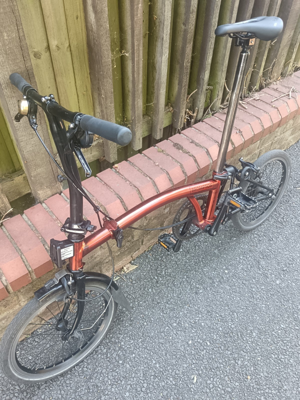 Brompton S2L Folding Bike Flame  lacquer red Black edition.