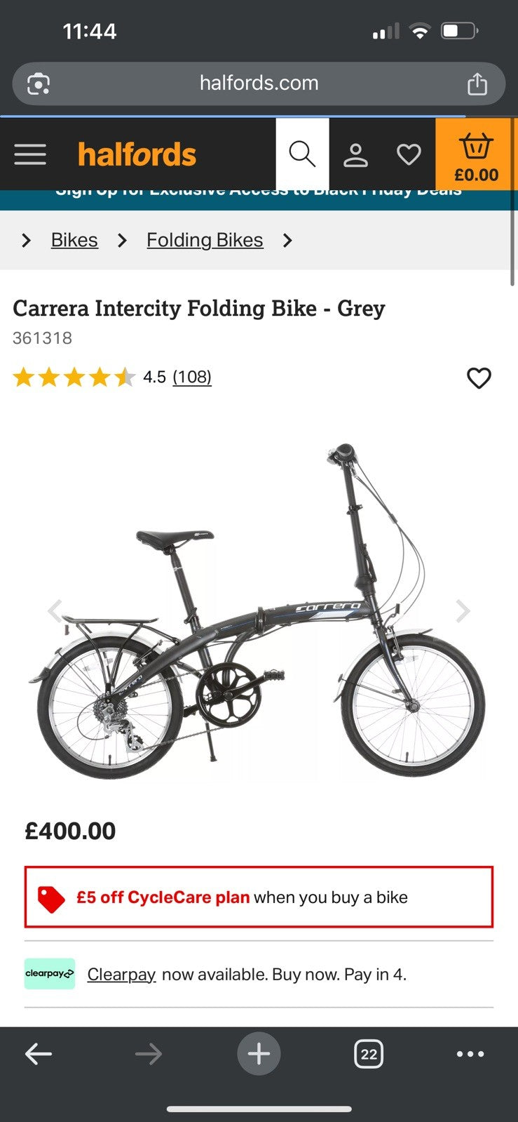 Carrera Intercity Unisex 8 Speed 20'' Wheels Compact Folding Bike - RRP £400