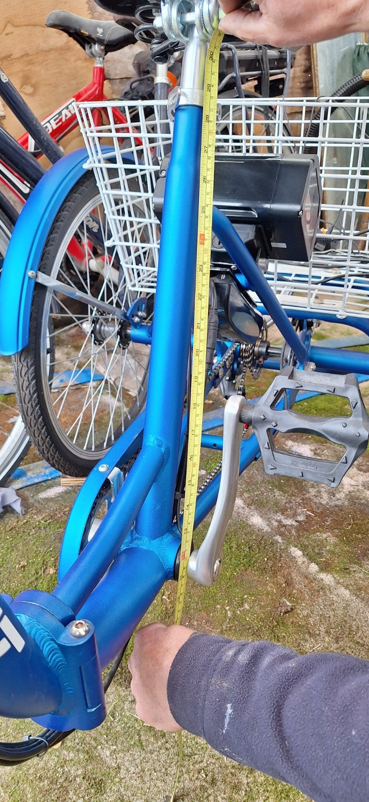Trike Scout Electric 24" Tricycle Adults Seniors Foldable 6 Speed With Basket