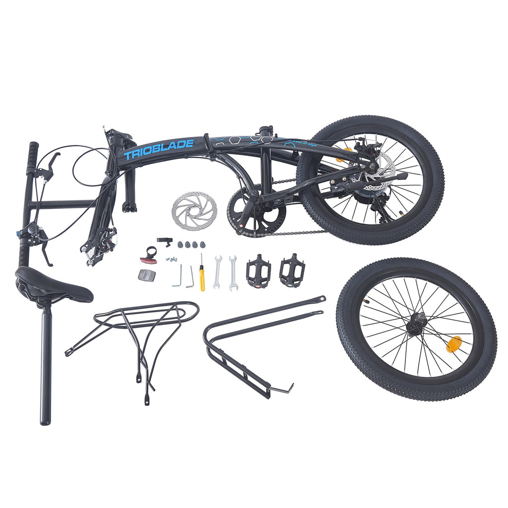 Folding Bicycle 20 Inch Bikes for Adults 7-Speed Variable Foldable City Bicycle
