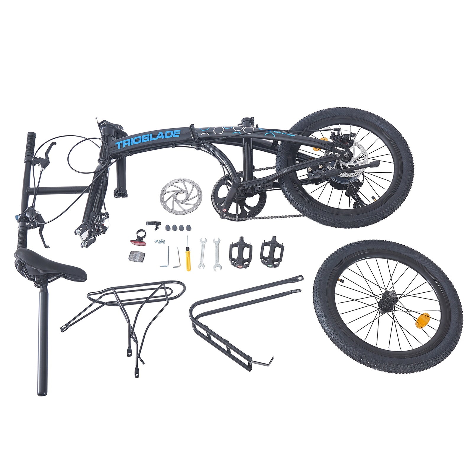 Folding Bicycle 20 Inch Bikes for Adults 7-Speed Variable Foldable City Bicycle