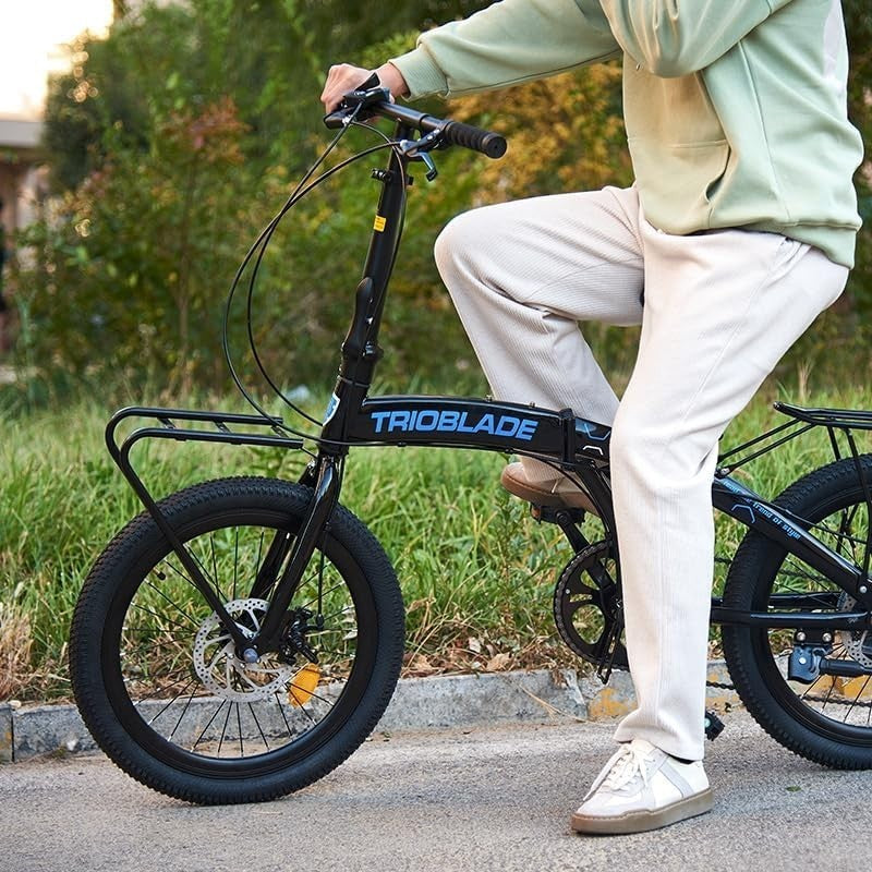 20” Folding Bike 7-Speed with Carrier Lightweight Aluminum Frame Adults Teens