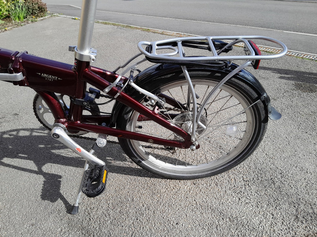 Bickerton Argent 1707 Mark B folding bicycle, red, 7 gears, gel saddle