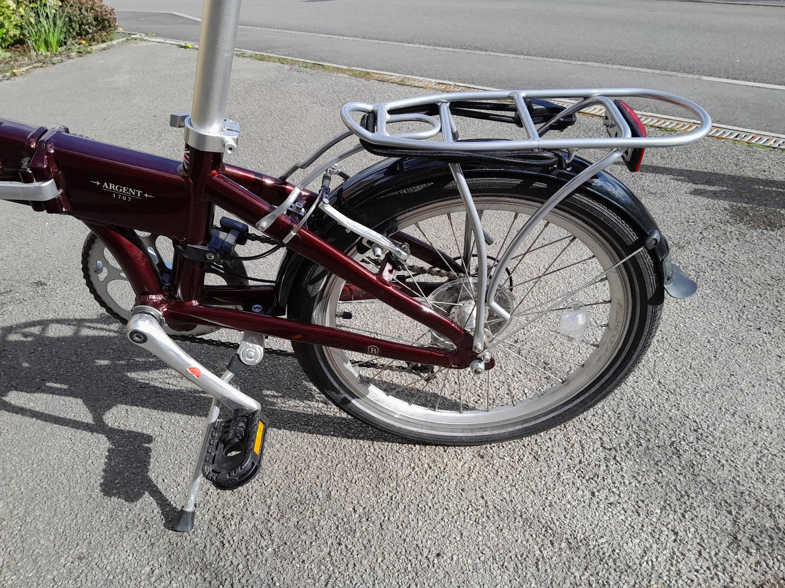 Bickerton Argent 1707 Mark B folding bicycle, red, 7 gears, gel saddle