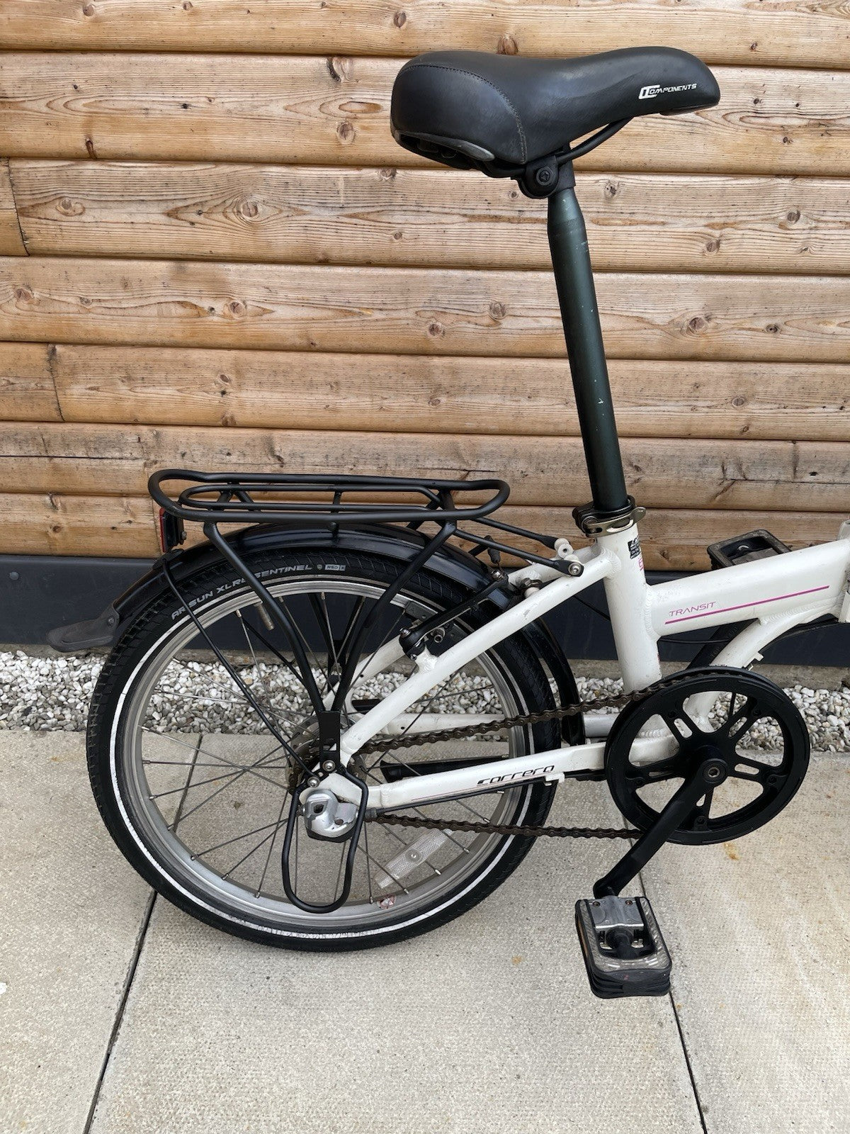 Carrera Transit 20in Folding Bike 3-Speed Hub Gears Rear Rack Mudguards