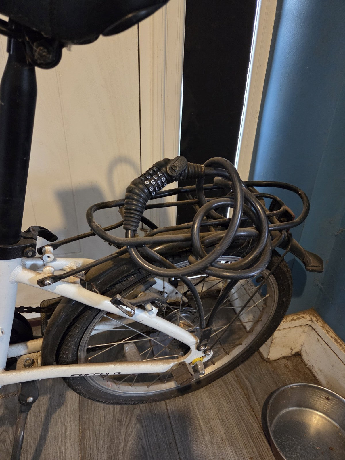 Carrera Transit Folding Bike White Lightweight Aluminium Frame 3 Speed Shimano