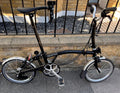 Brompton 16in Folding Bike Black/Silver, Mudguards; 6 speed, c2020 C-Line
