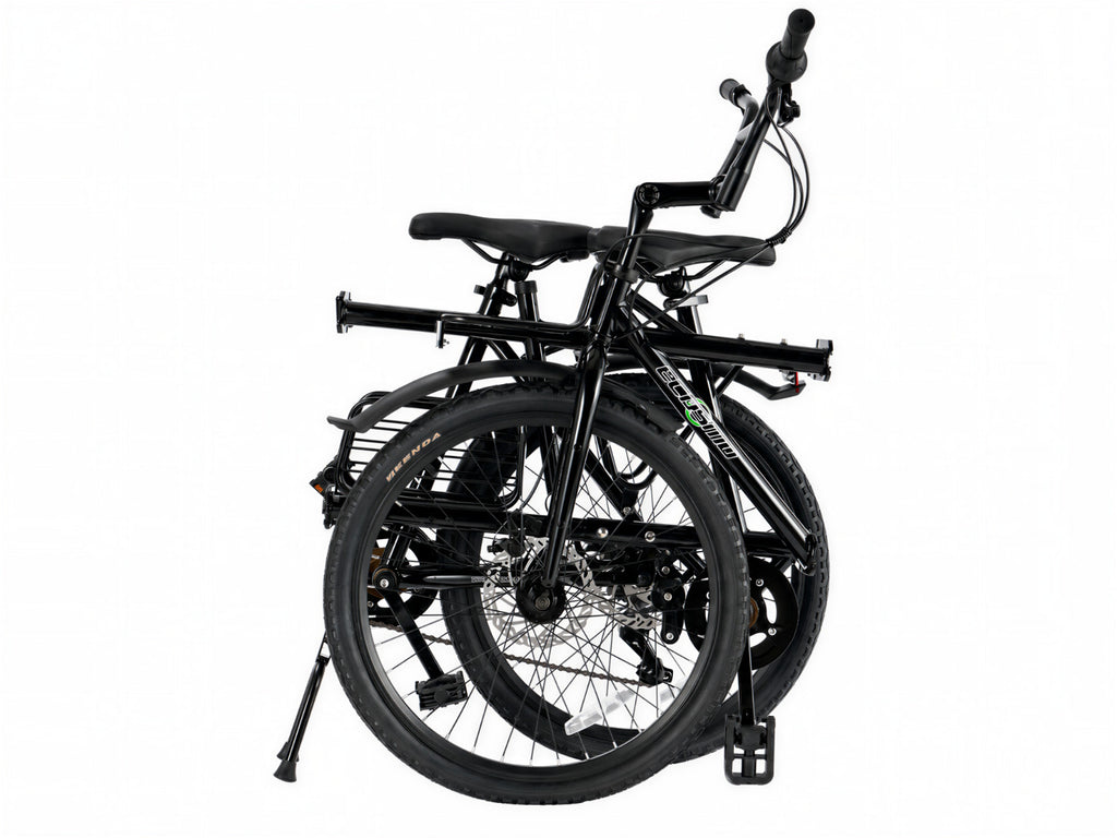 Ecosmo 24" Wheel New 3-Way Folding Steel Tandem Bicycle Bike 7 Speeds - 24TF03
