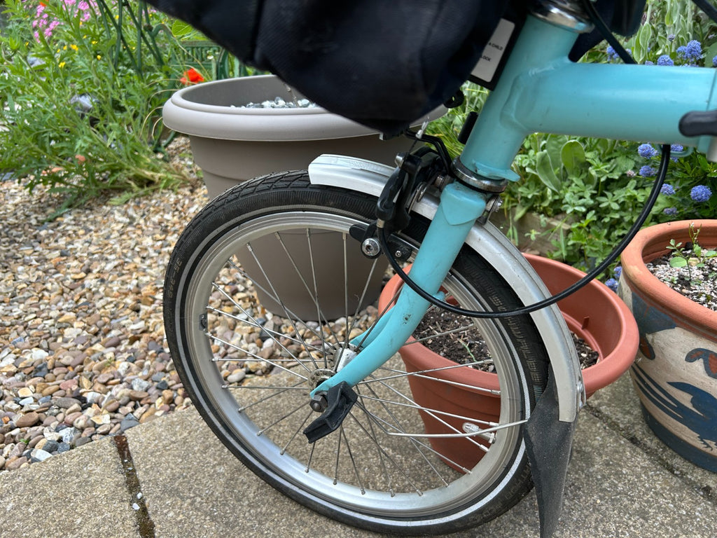 Brompton B75 16" Folding Bike - Blue with C bag and luggage rack