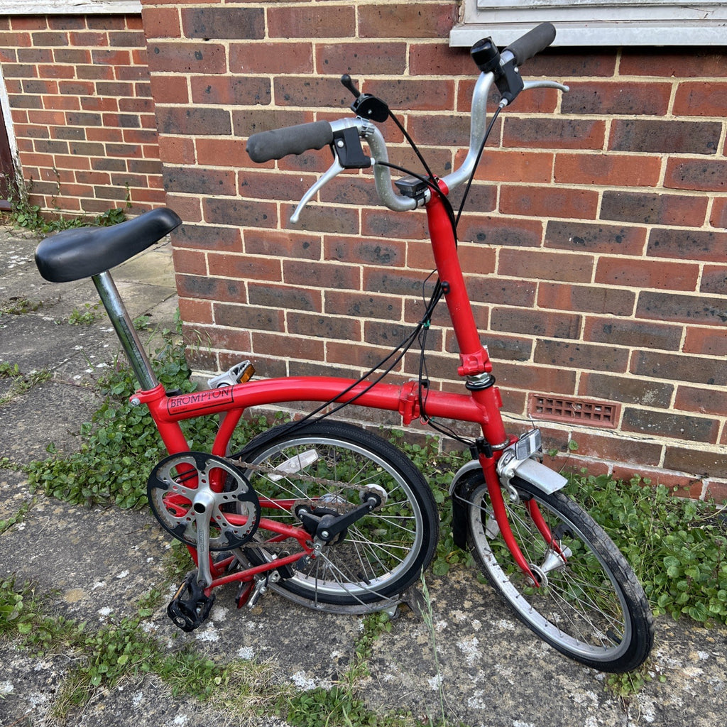 Brompton Bike Red.  Model L3.   Year 2004.  Poor Condition .