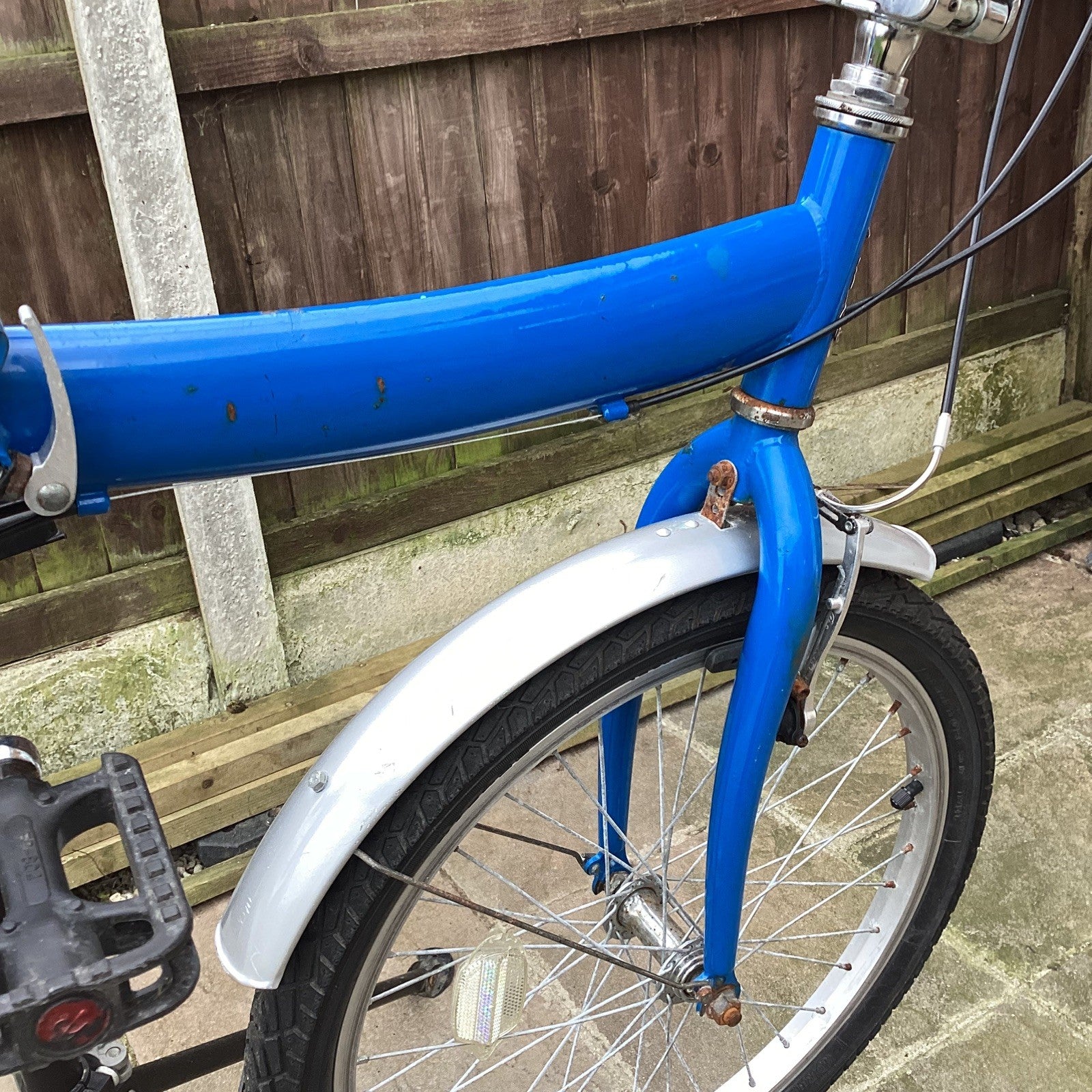 Raleigh Stowaway Steel 6 Speed Folding Bike In Blue - Serviced - 20" Wheels