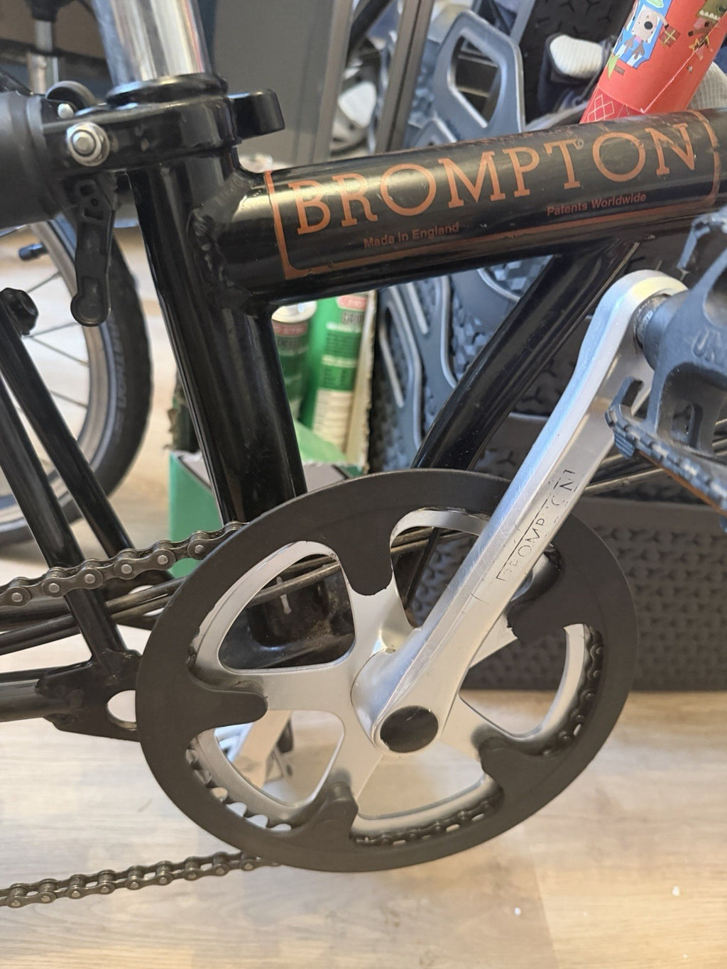 Vintage Brompton Folding Bike Made in England 3 Speed Rack Model Classic Black
