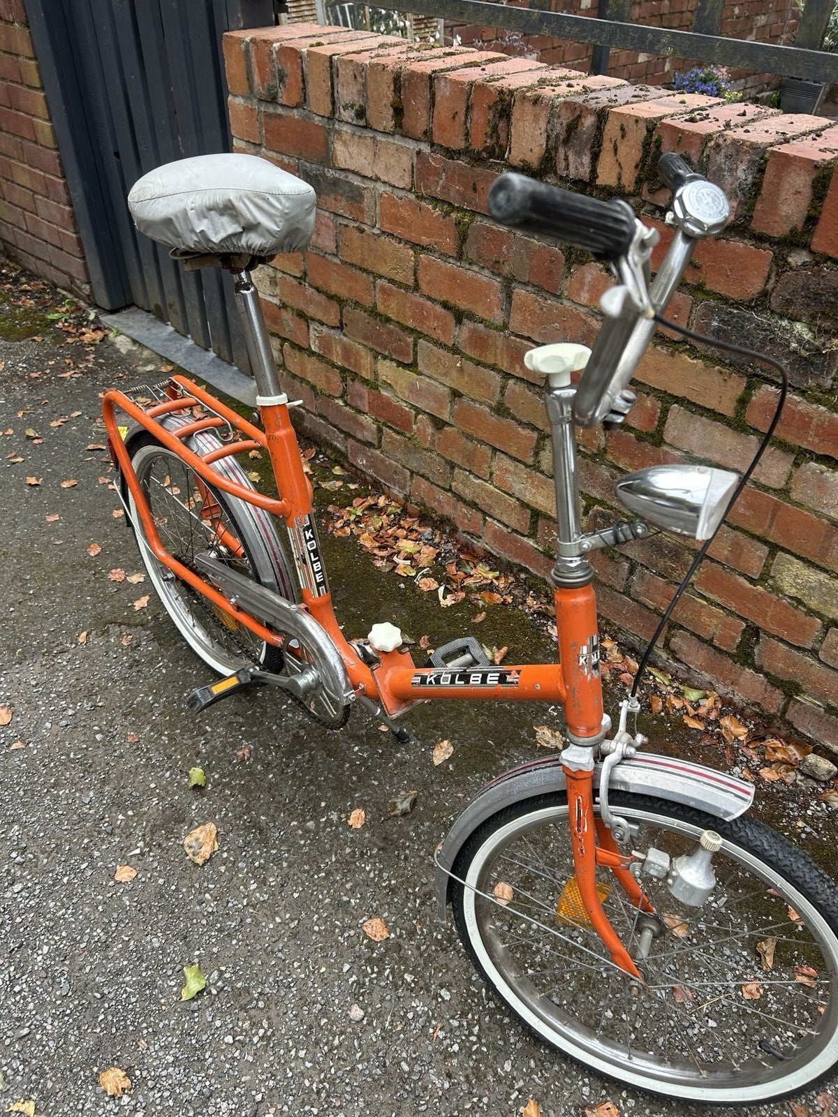 KOLBE 20in Folding Bike Orange/Silver Rear Rack Mudguards Kickstand 1 Speed