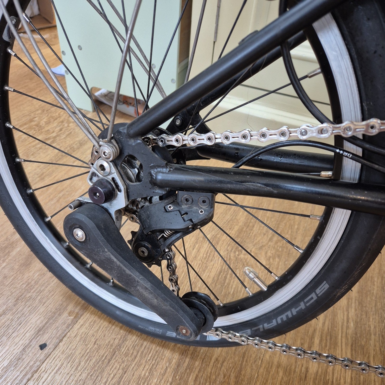 Brompton P Line 4 Speed Titanium Folding Bike Silver Black