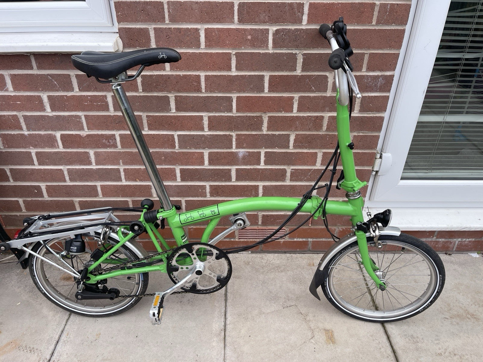 Brompton Folding Bike M6R 6 Speed Green 2008 M Type Rack Mudguards Lights