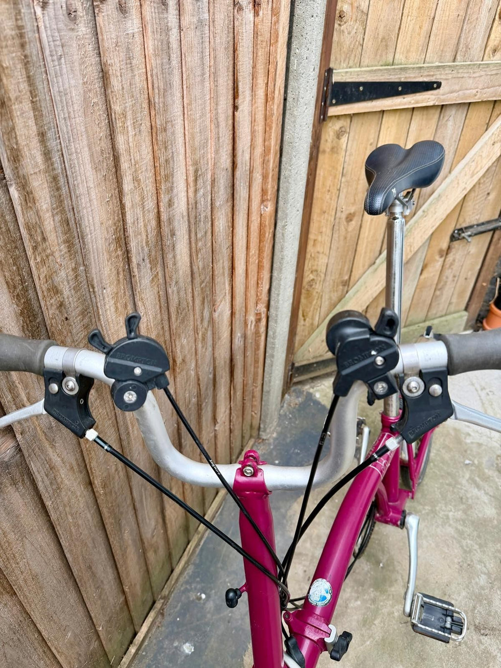 Brompton Folding Bike M3L in Pink with Mudguards and bag holder