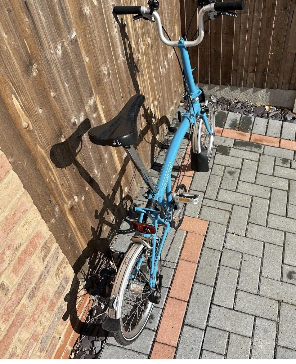 Brompton M3L Folding Bicycle Lagoon Blue Bike with Carry Bag
