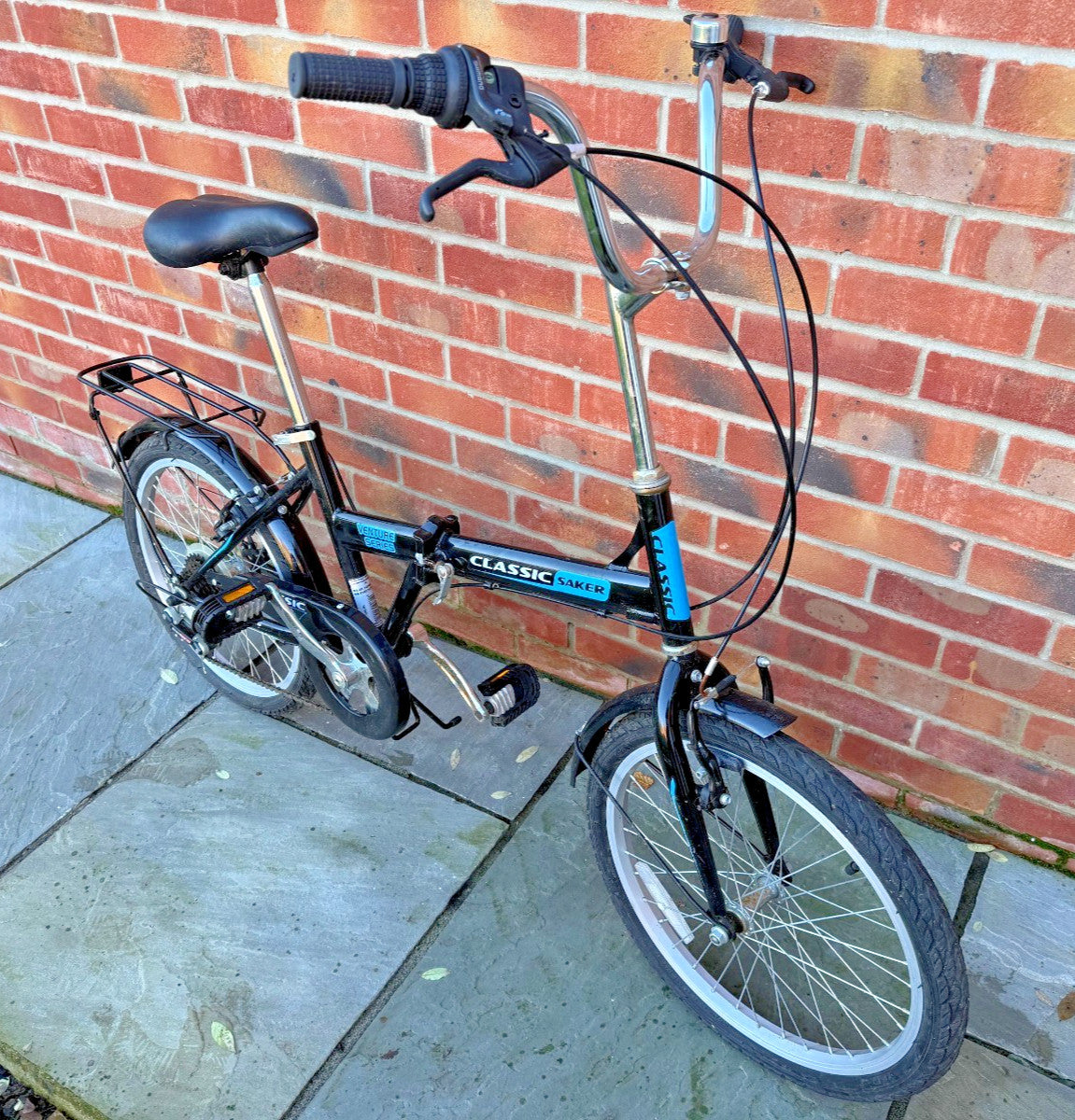 Unisex Adults Men's Women's Black Classic Saker Folding Bike