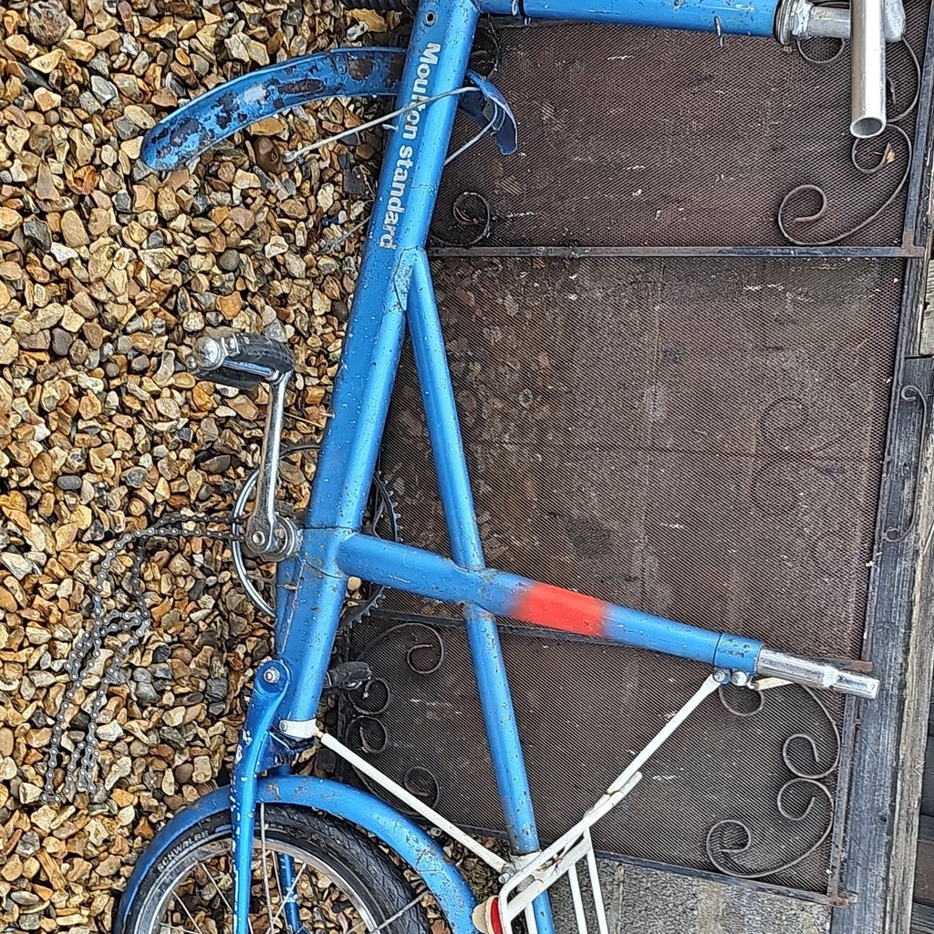 Moulton Standard Folding Bike 20in Blue/Red Rear Rack Mudguards Flat Bar
