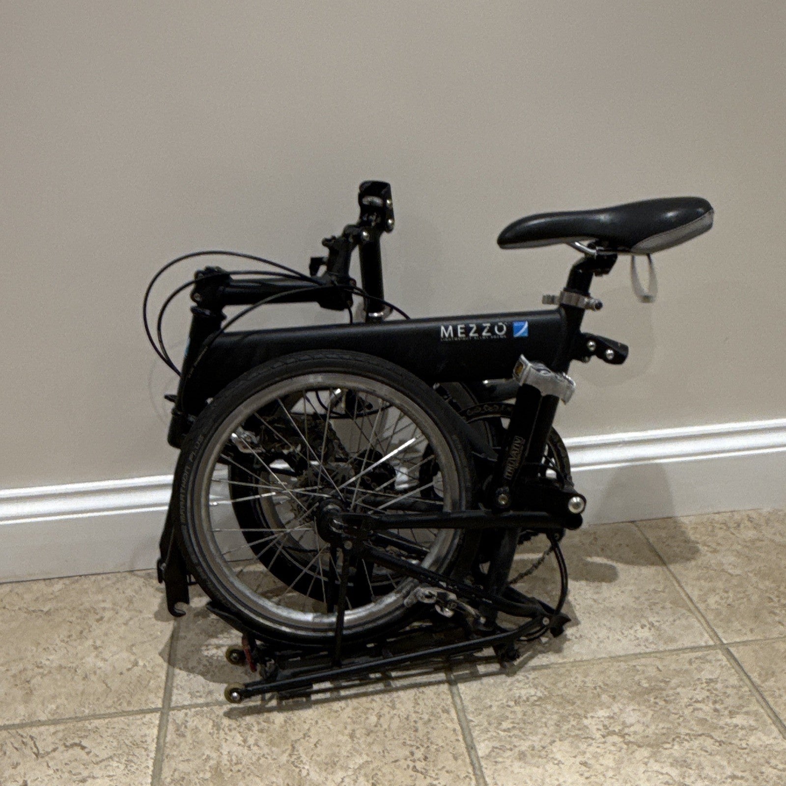 Mezzo D9 Folding Bike, 16inch Wheels,  Black Frame