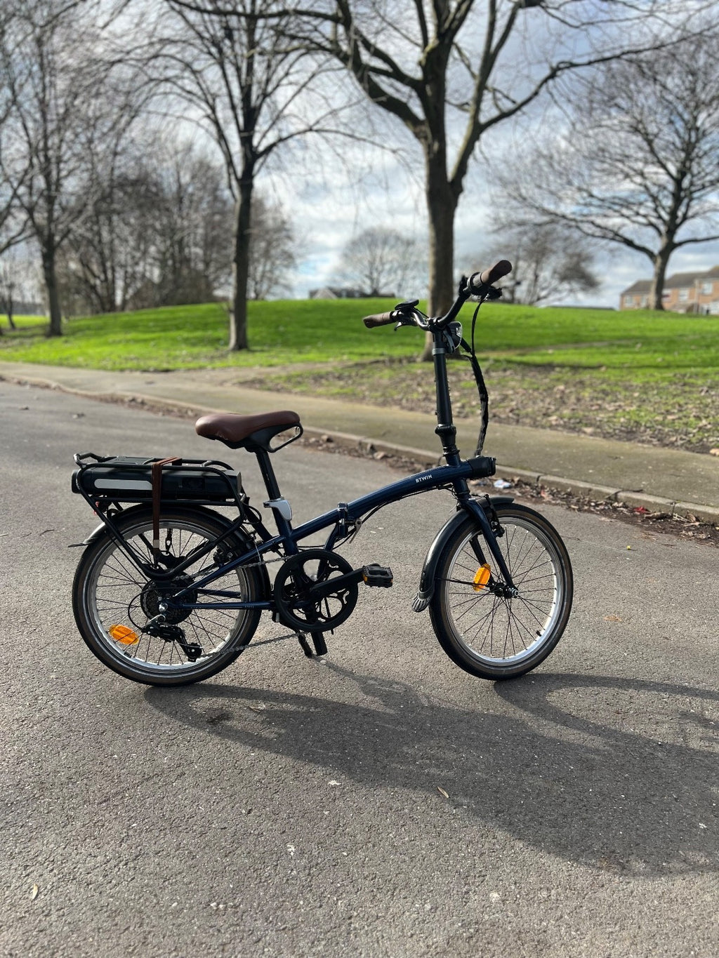 BTWIN Folding Elec Bike E-Fold 500 - Blue