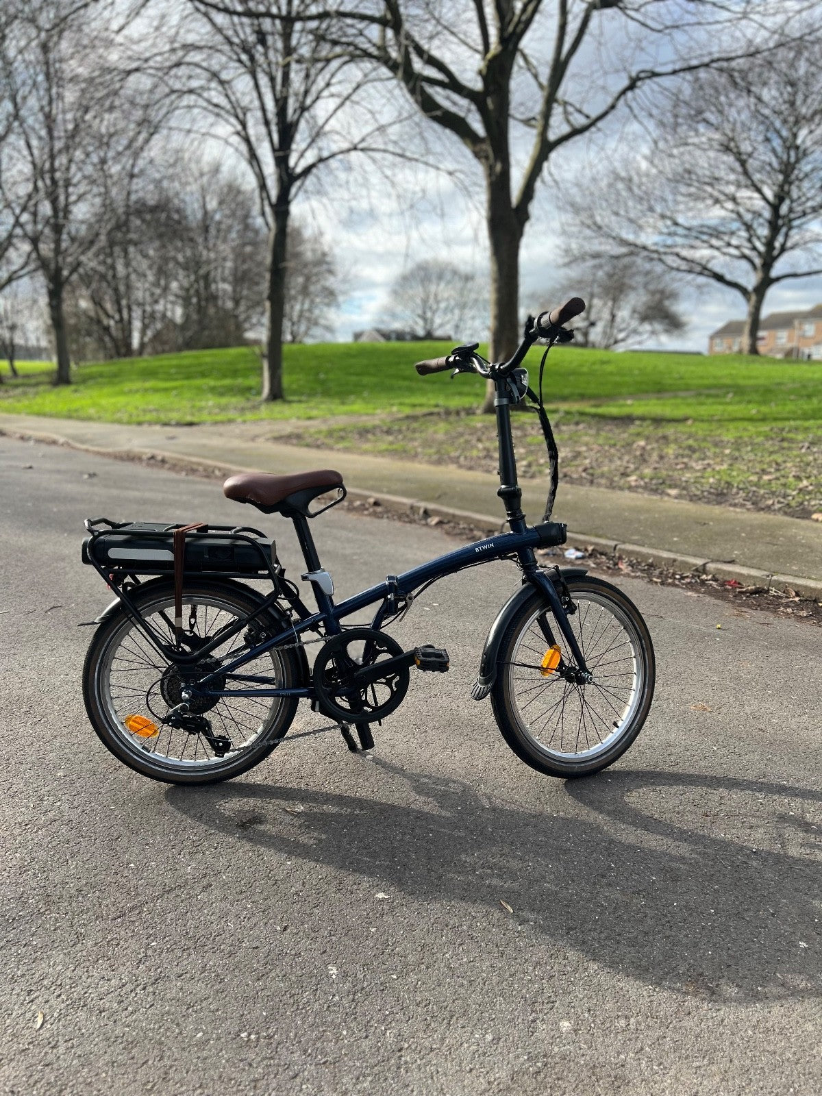 BTWIN Folding Elec Bike E-Fold 500 - Blue