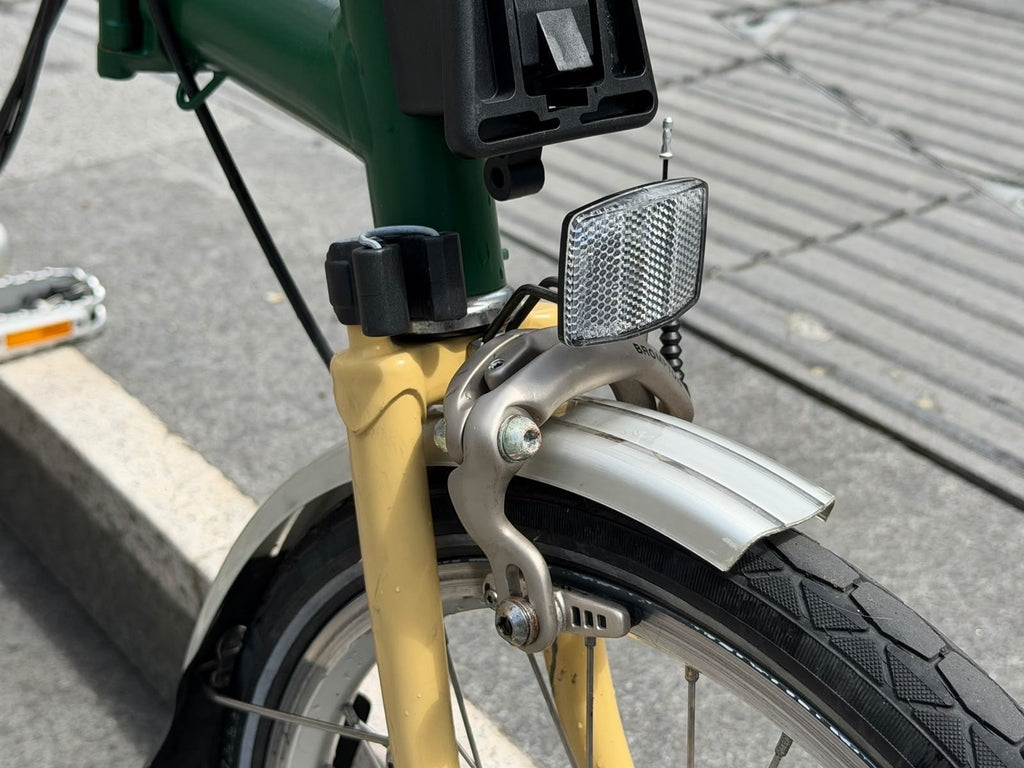 Brompton M6L Folding Bicycle Green & Yellow 6-Speed BWR M-Bar Folding Bike Used