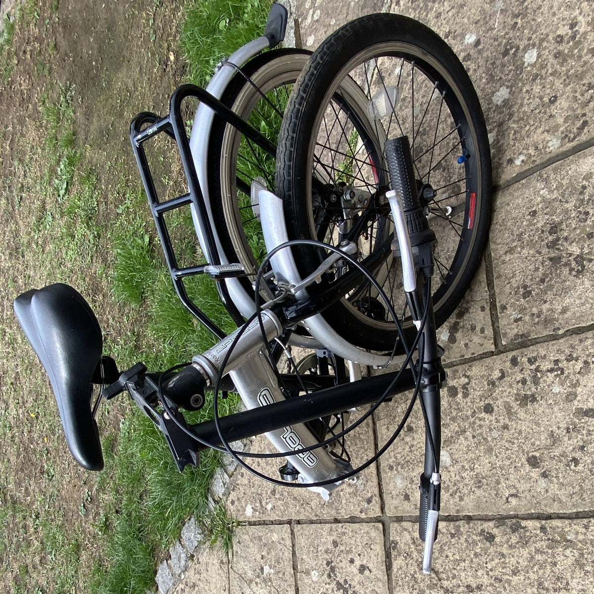 Apollo Transition 20 in Folding Bike with Rear Rack, Silver/Black