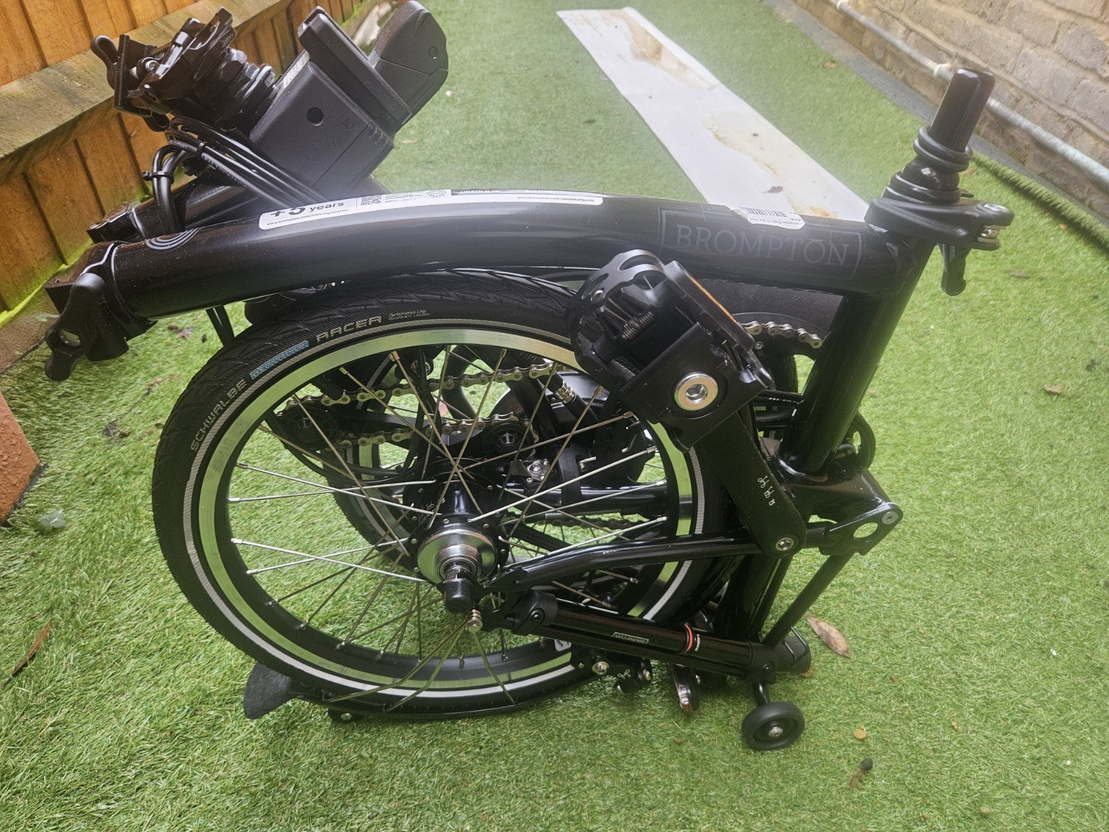 Brompton Electric C Line - 4 Speed - Mid Handlebar  Black Folding Bike