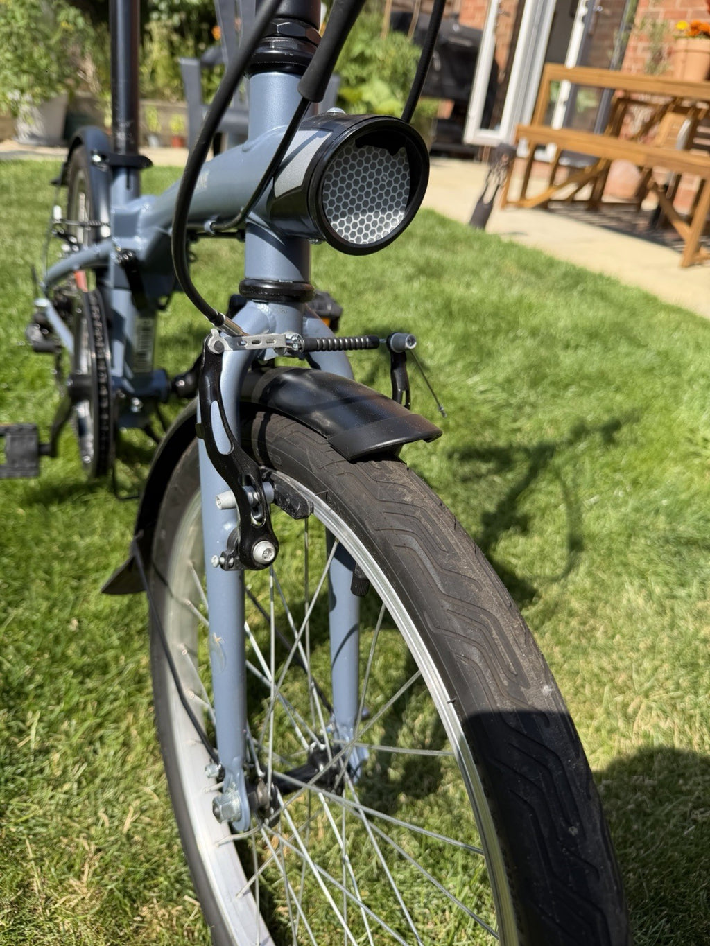 Decathlon Oxylane Folding Bike 20in Grey Mudguards Reflectors
