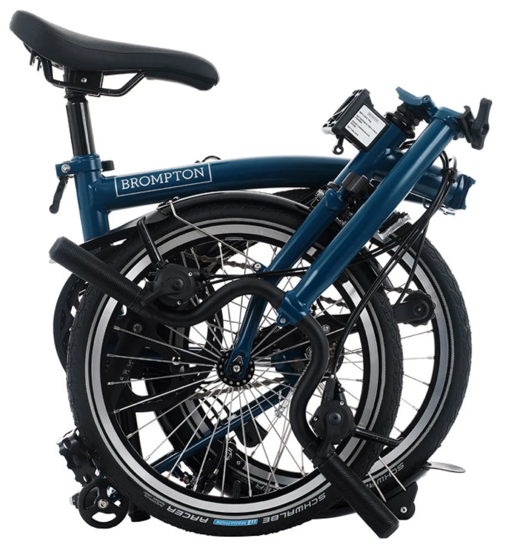Brompton C Line 12 Speed Mid Bar Folding Bike Ocean Blue