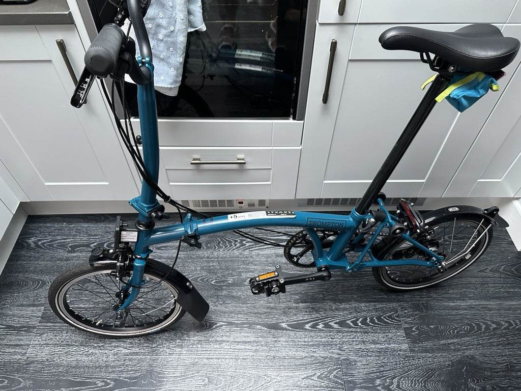 Brompton C Line Explore 6 Speed Low Bar 2024 Folding Bike - Ocean Blue Brand New