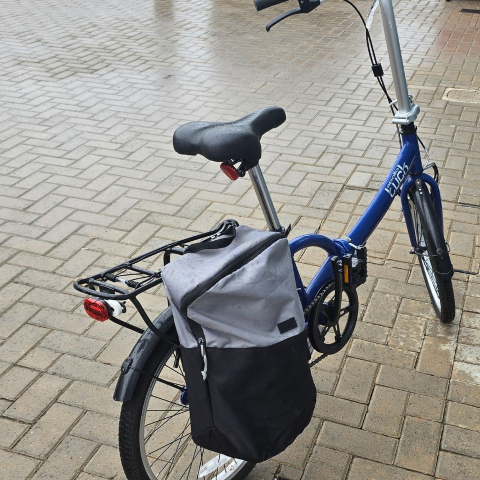 Apollo Tuck Folding Bike 20in Blue 1-Speed V-Brake Kickstand