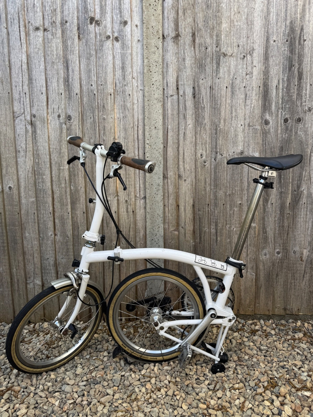Brompton S2L Folding Bike White Good Condition