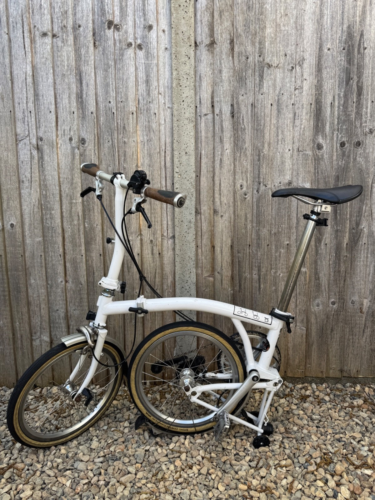 Brompton S2L Folding Bike White Good Condition