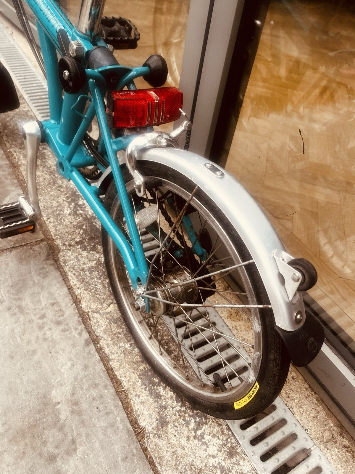 Brompton Folding Bike. Classic M3L model. 3 speed, lock and pump.