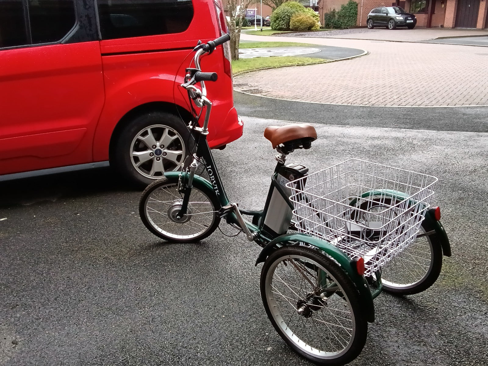 Yorvik Folding Tricycle Bike finished  Metallic Green paint.