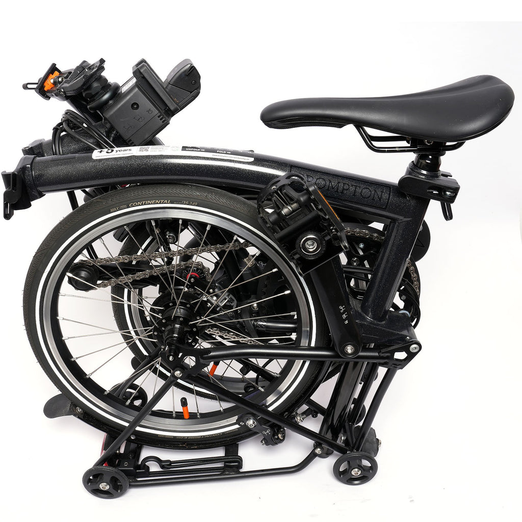 BROMPTON ELECTRIC P LINE 4 SPEED FOLDING BIKE IN BLACK SPARKLE