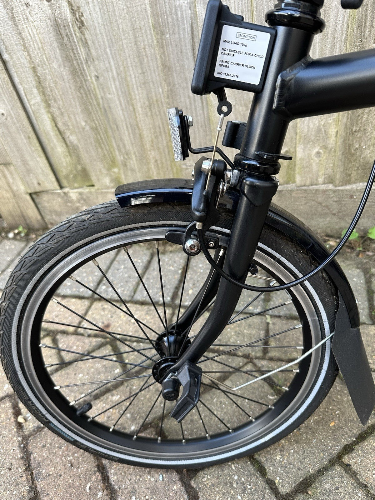 Brompton C Line Black Folding Bike 16in wheels 6 Speed flat bars long seat post